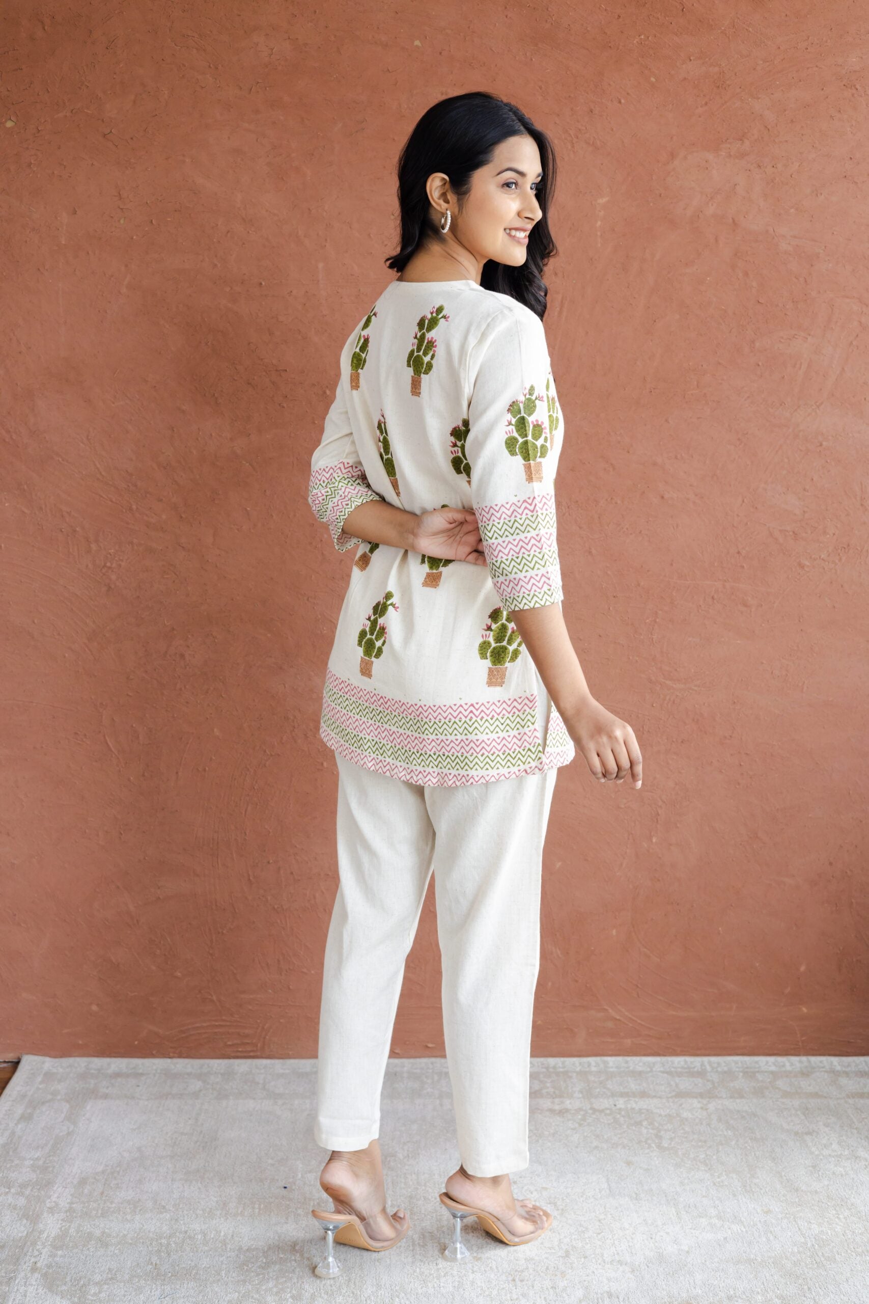 Cactus Cotton Hand Block Printed Short Kurti