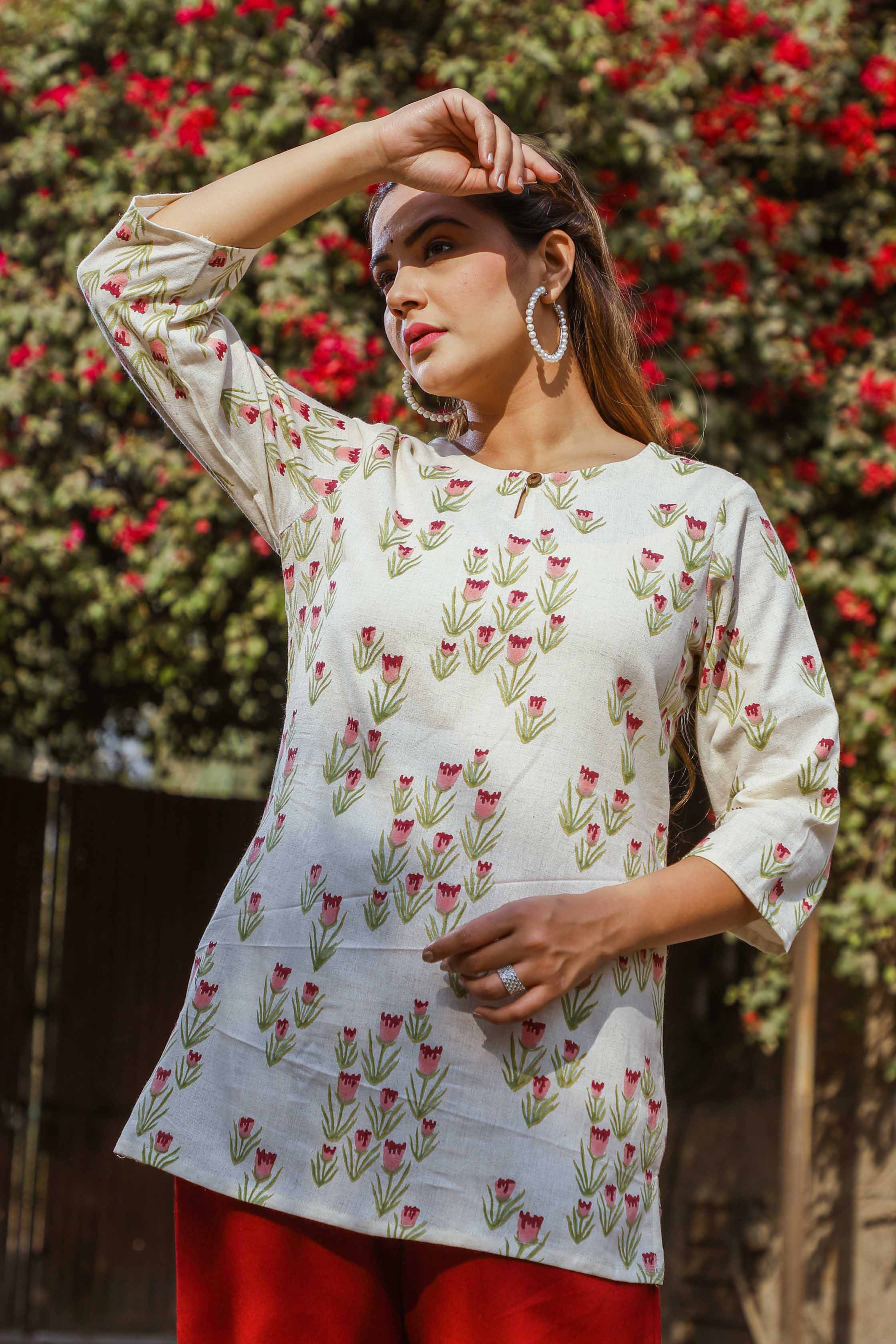 Tulip Hand Block Printed Tunic