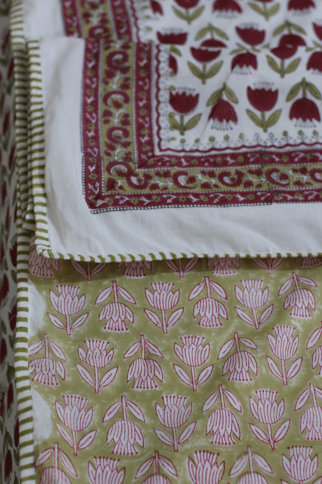 Tulip Butti Hand Block Printed Cotton Dohar