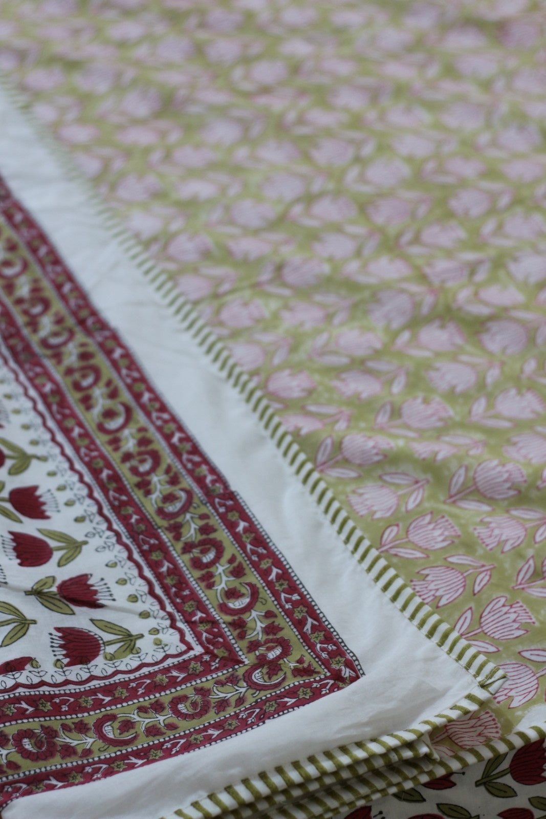 Tulip Butti Hand Block Printed Cotton Dohar