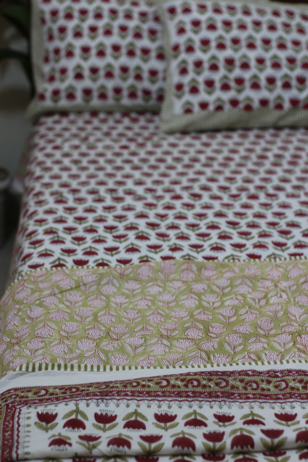 Tulip Butti Hand Block Printed Cotton Dohar