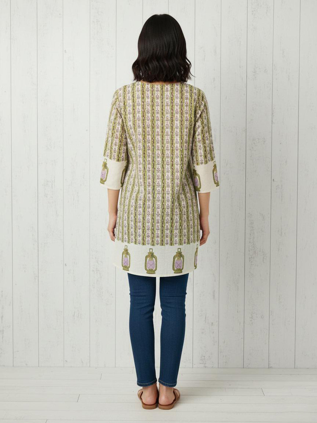 Lantern Cotton Hand Block Printed Short Kurti