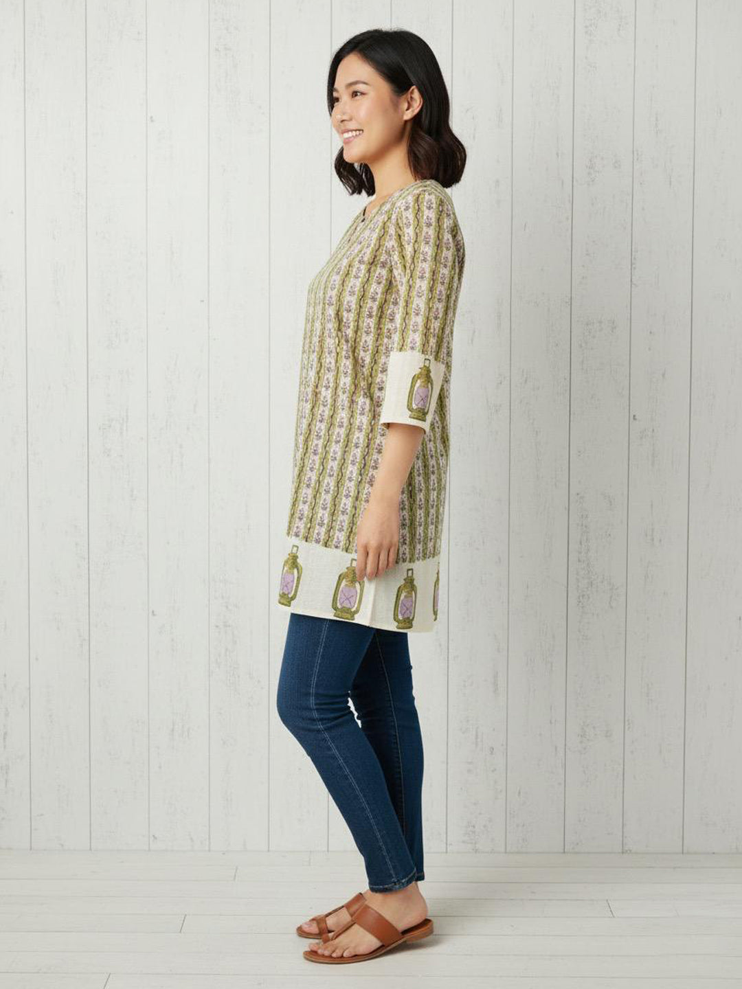 Lantern Cotton Hand Block Printed Short Kurti
