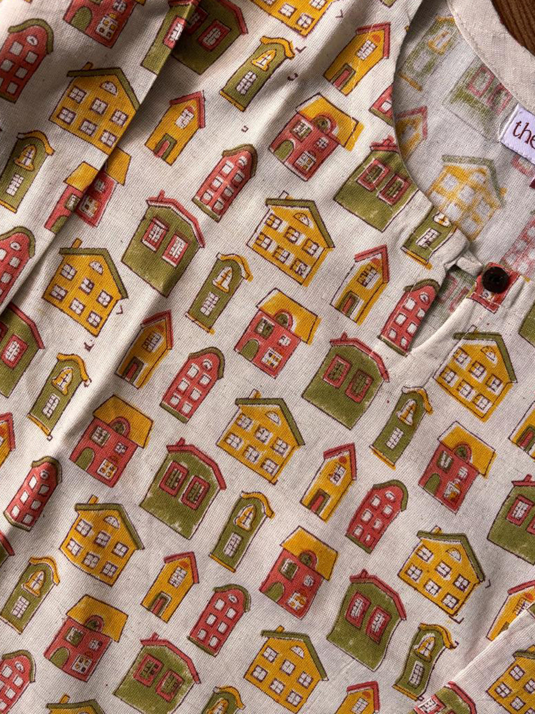 House doodle Cotton Hand Block Printed Short Kurti