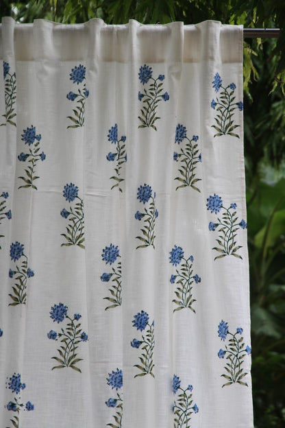 Mughal Butta Hand Block Printed Cotton Window Curtain