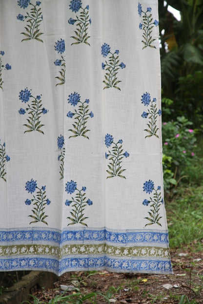 Mughal Butta Hand Block Printed Cotton Window Curtain