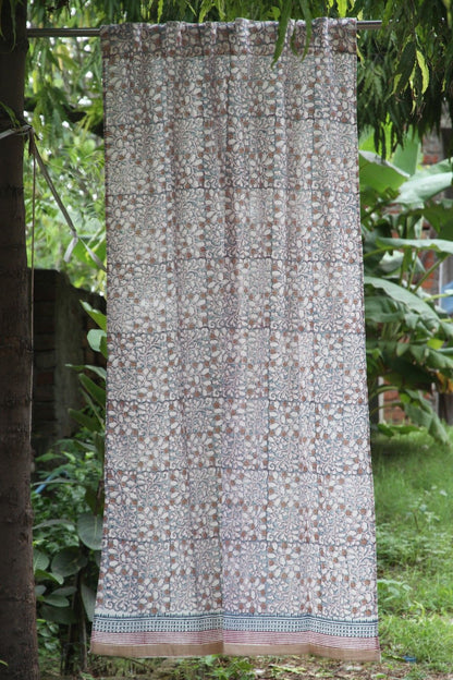 Gadh jaal floral Hand Block Printed Cotton Window Curtain