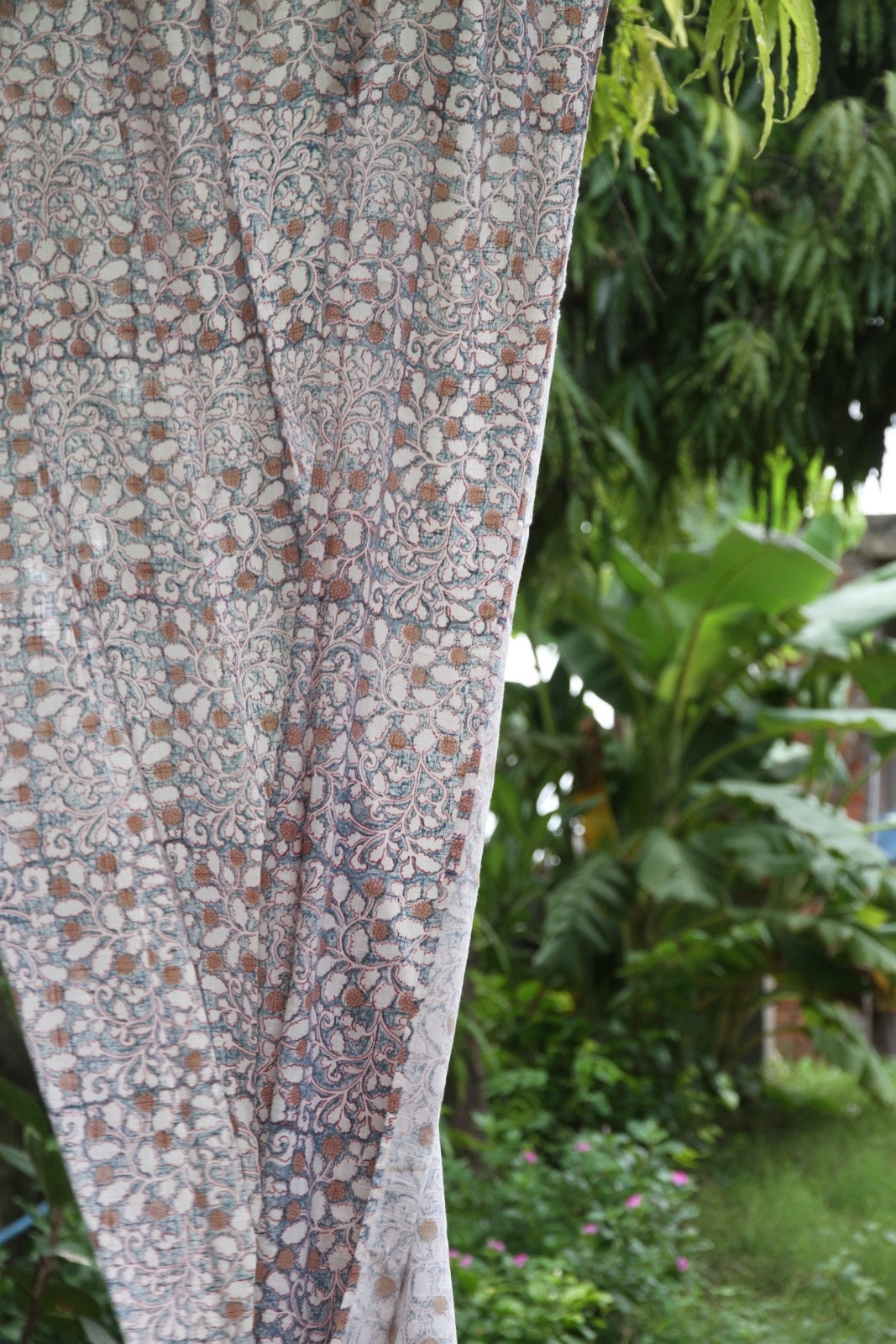 Gadh jaal floral Hand Block Printed Cotton Window Curtain