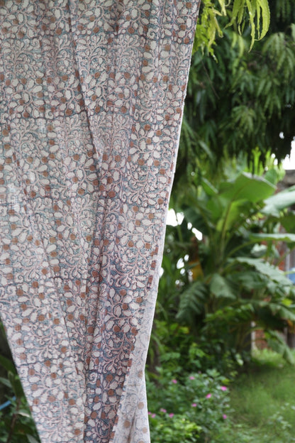 Gadh jaal floral Hand Block Printed Cotton Window Curtain
