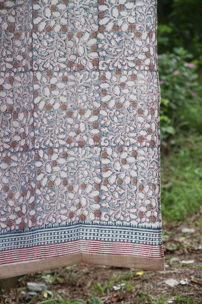 Gadh jaal floral Hand Block Printed Cotton Window Curtain
