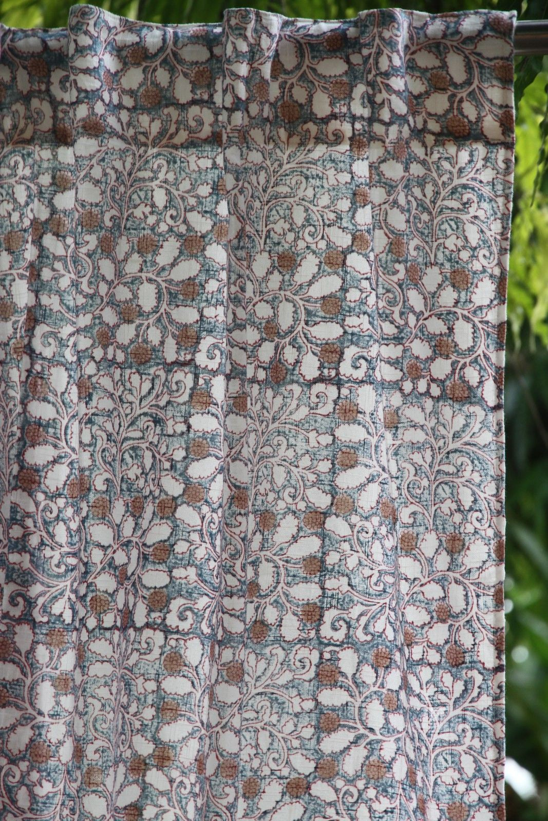 Gadh jaal floral Hand Block Printed Cotton Window Curtain