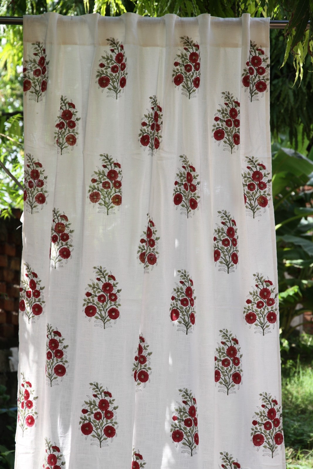 Butta Hand Block Printed Cotton Window  Curtain