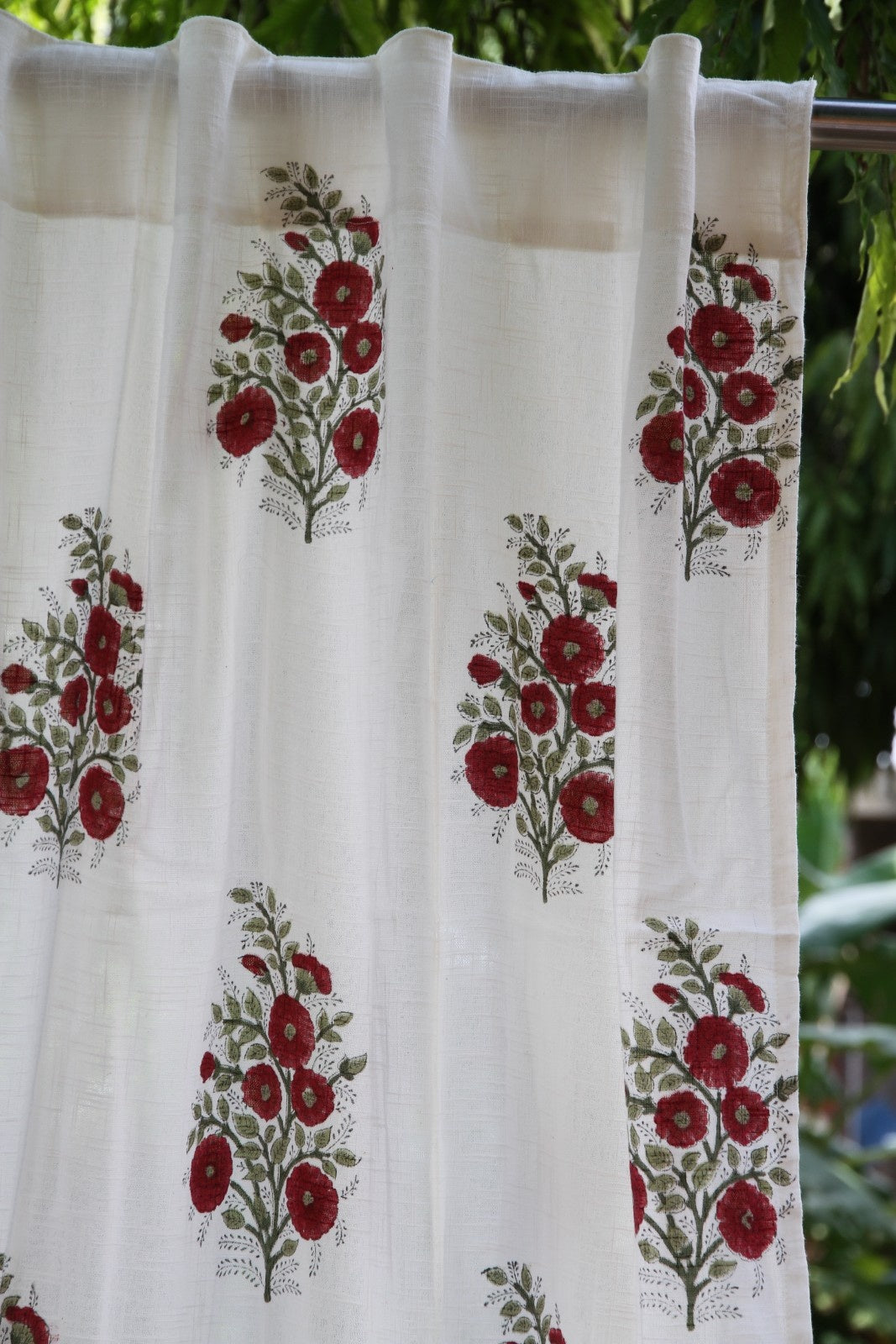 Butta Hand Block Printed Cotton Window  Curtain