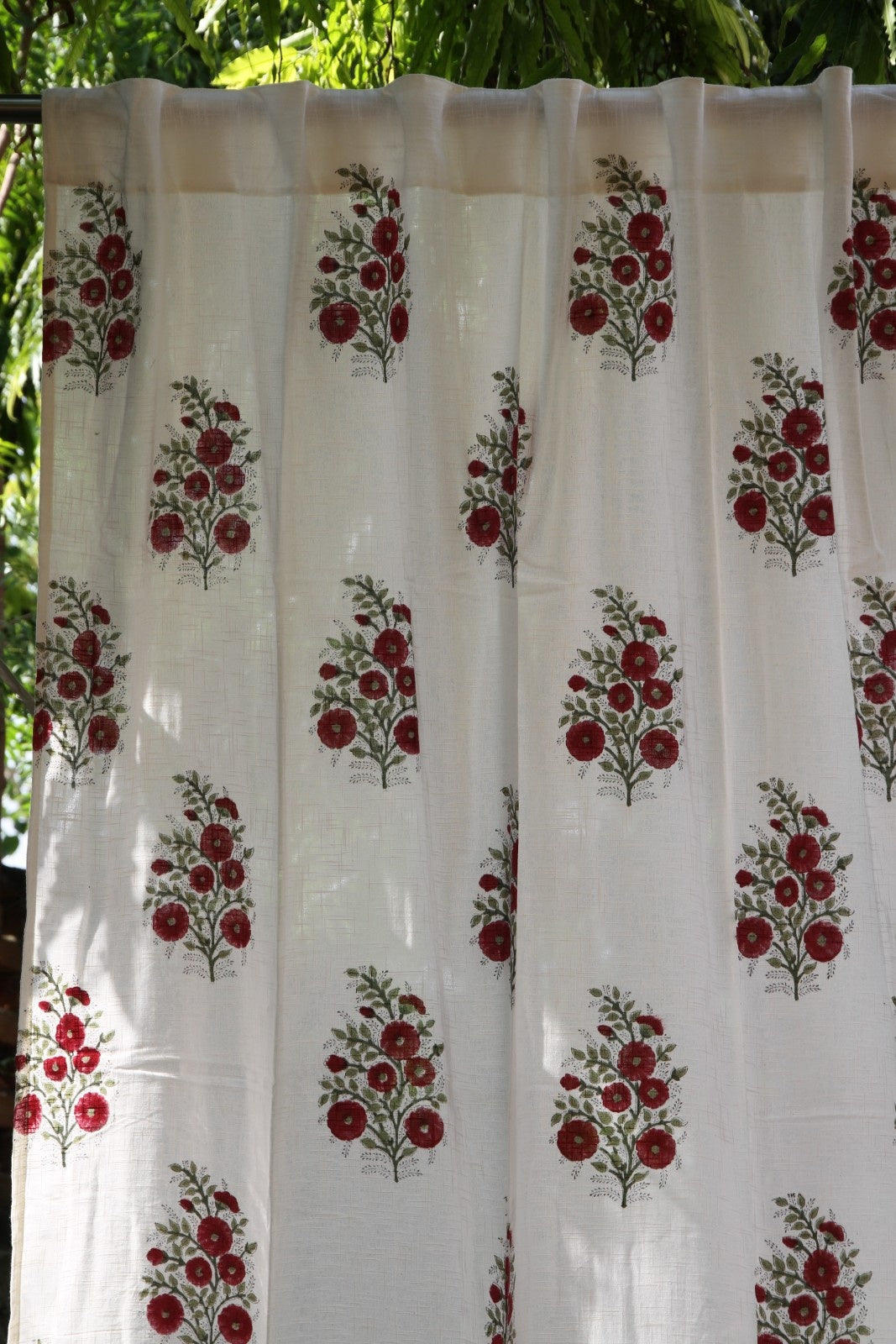 Butta Hand Block Printed Cotton Window  Curtain